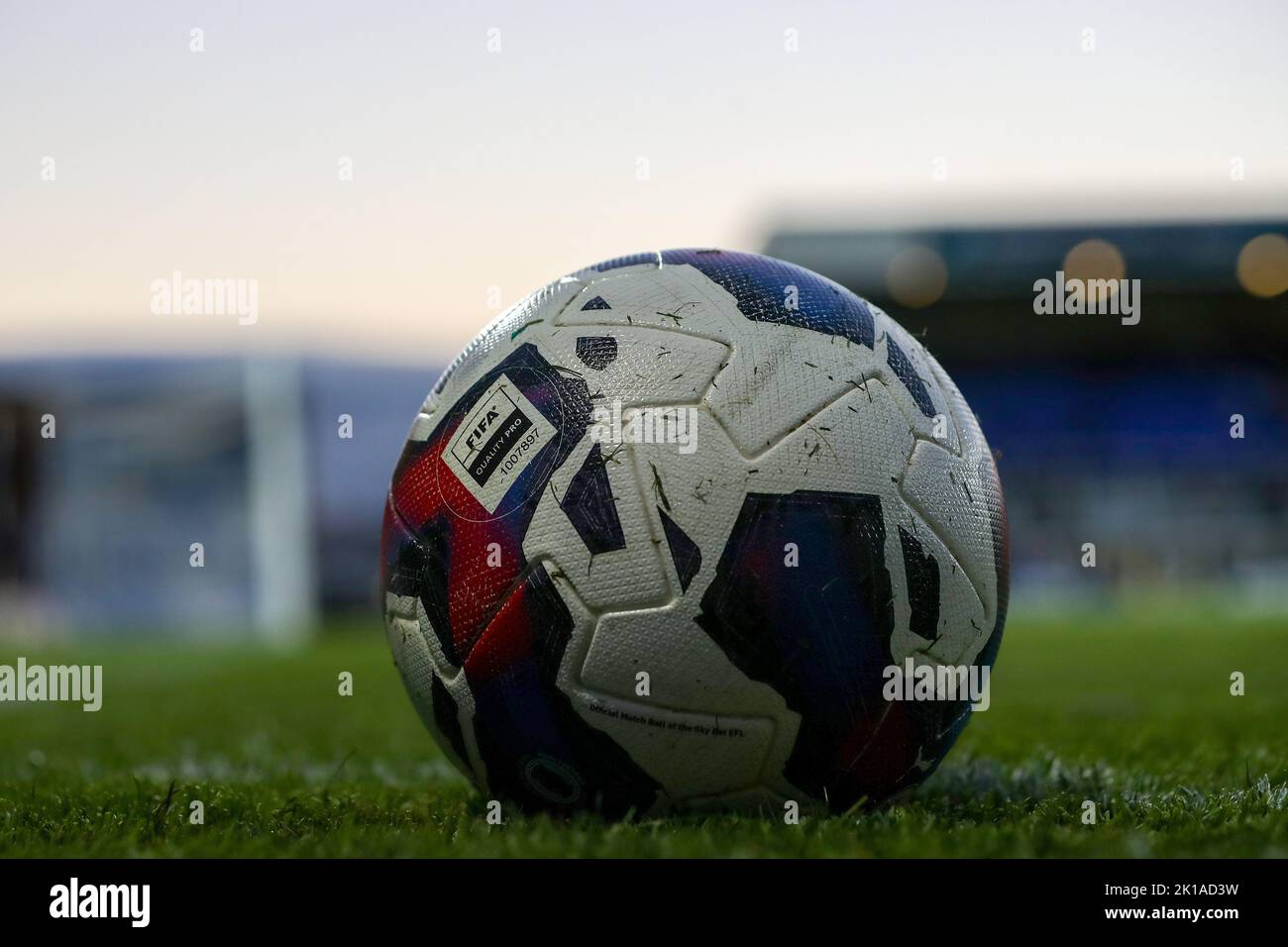 A general view of an EFL match ball during the Sky Bet League 2 match between Hartlepool United and Crewe Alexandra at Victoria Park, Hartlepool on Tuesday 13th September 2022. (Credit: Mark Fletcher | MI News) Credit: MI News & Sport /Alamy Live News Stock Photo