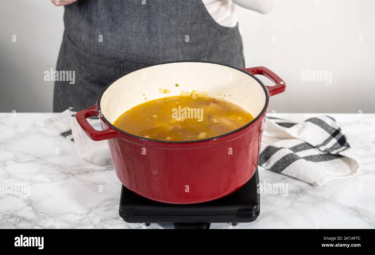 Chicken Noodle Soup Stock Photo Alamy