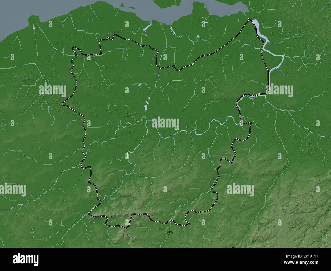 Oost-Vlaanderen, province of Belgium. Elevation map colored in wiki ...