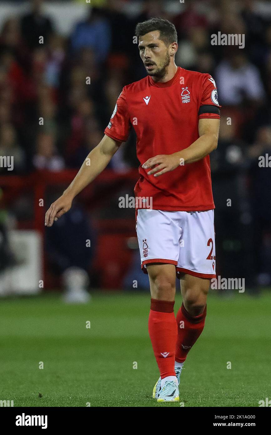 Remo Freuler #23 of Nottingham Forest during the Premier League match Nottingham Forest vs Fulham at City Ground, Nottingham, United Kingdom, 16th September 2022  (Photo by Gareth Evans/News Images) Stock Photo