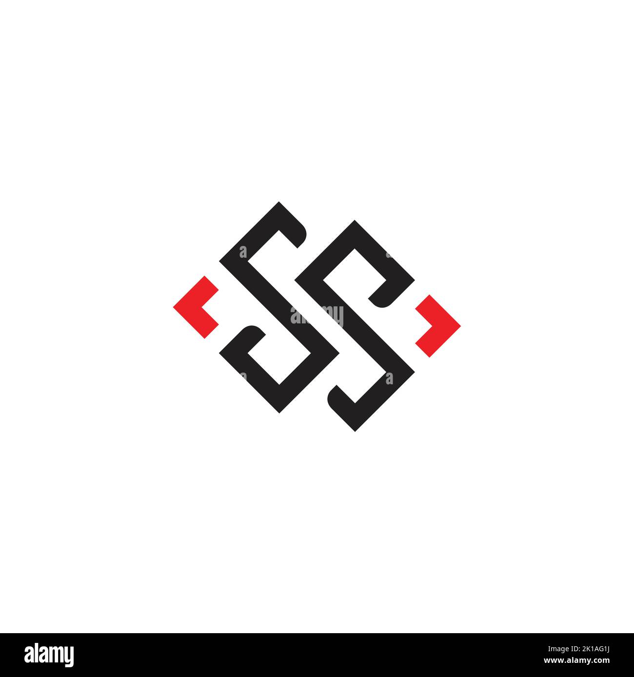 letter ds square arrows geometric linear logo vector Stock Vector