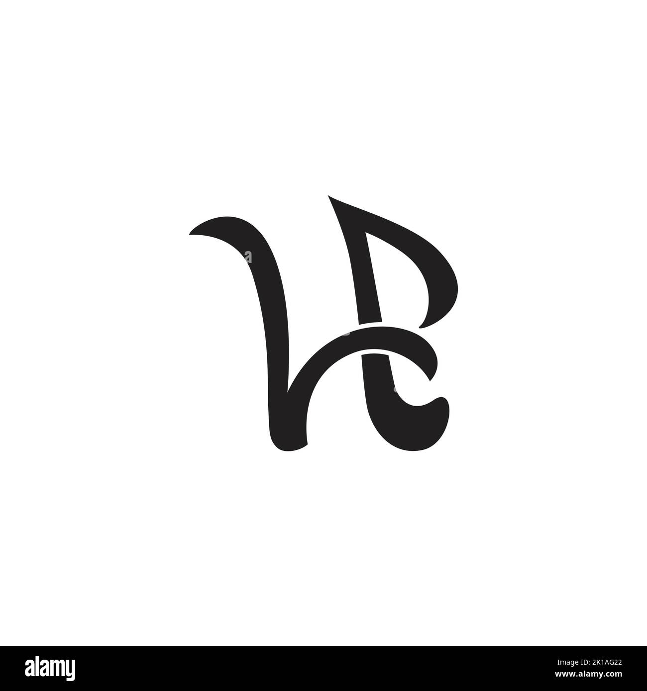 letter lp abstract curves simple logo vector Stock Vector