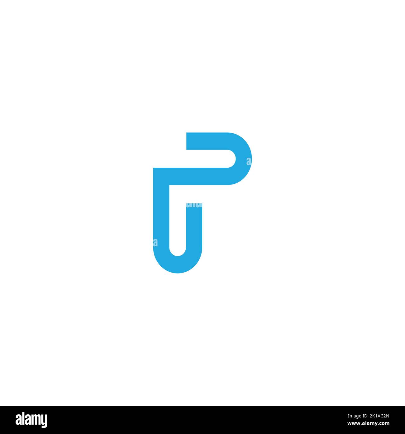 letter pu simple loop geometric line logo vector Stock Vector