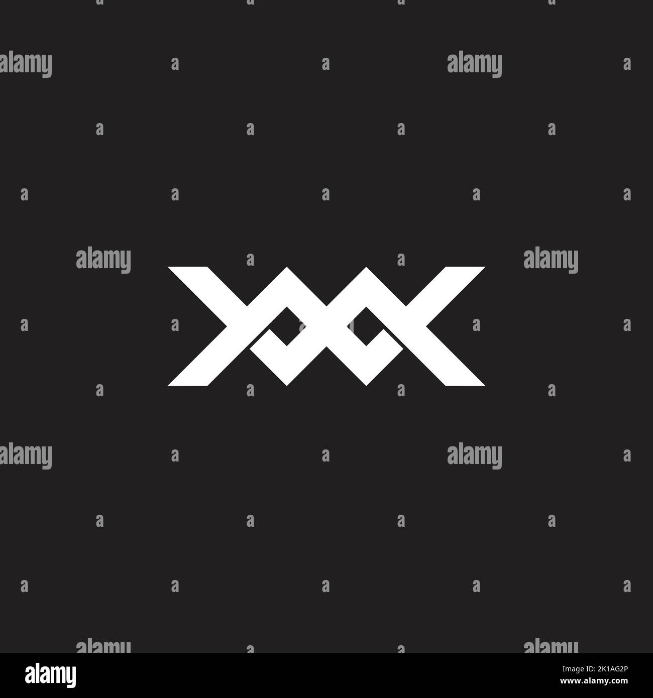 abstract letter mw simple linked geometric logo vector Stock Vector