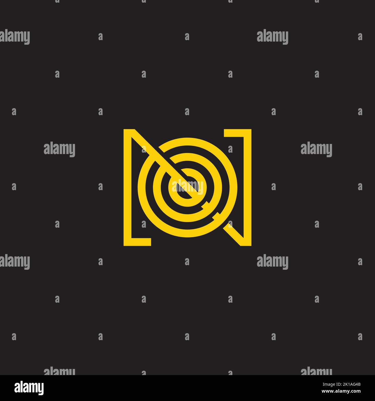 letter n target dart symbol logo vector Stock Vector