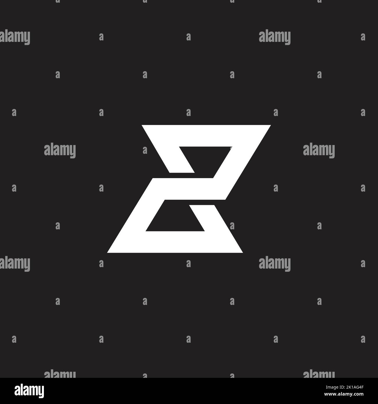 number two infinity line geometric logo vector Stock Vector