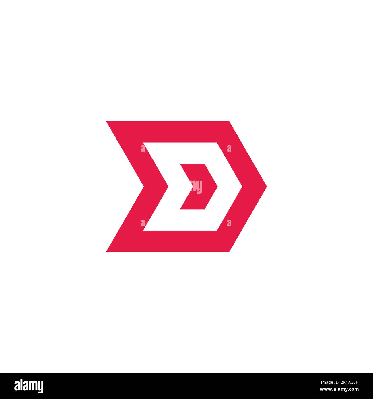 letter d arrow negative space logo vector Stock Vector