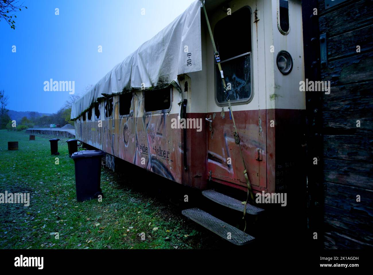 Historischer Eisenbahnwaggon Stock Photo