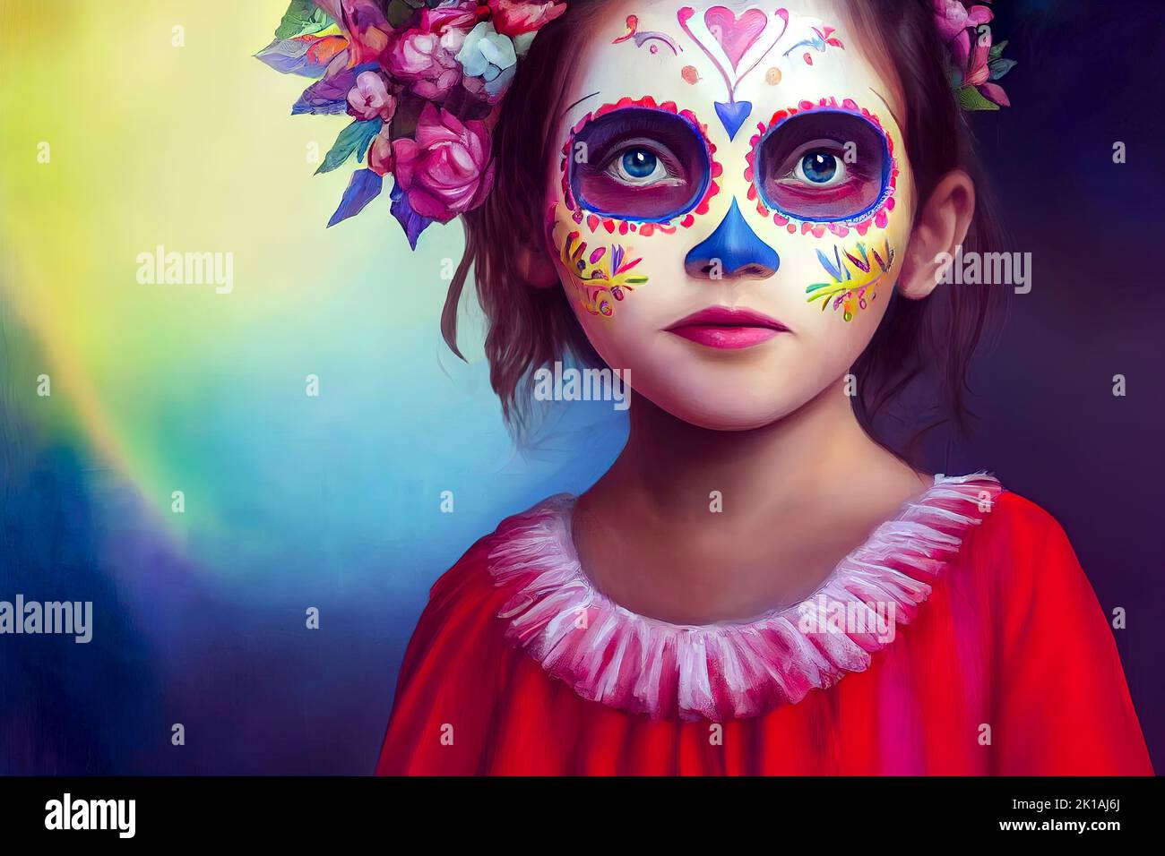 Portrait sugar skull girl hires stock photography and images Alamy