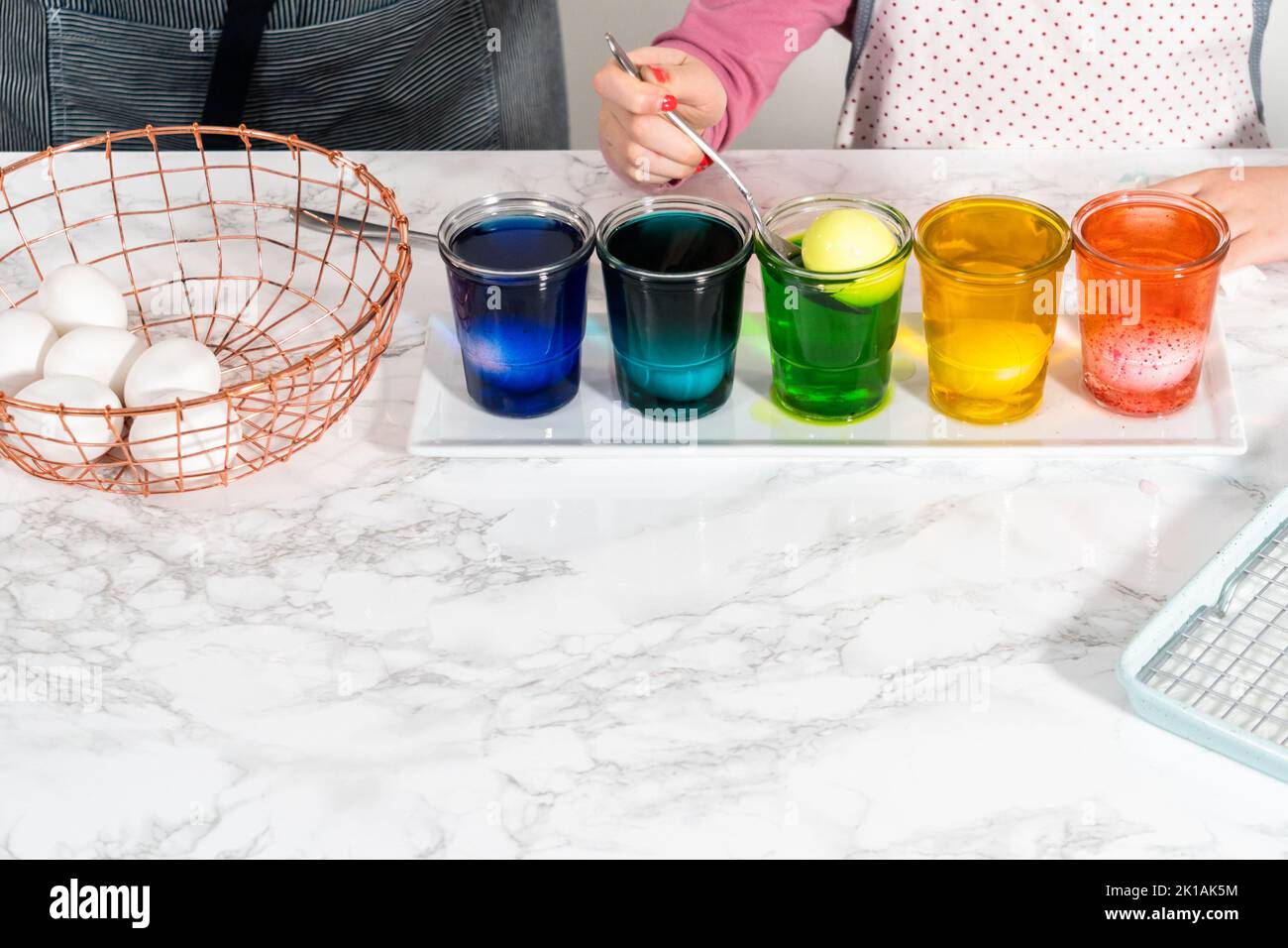 Easter egg coloring Stock Photo Alamy