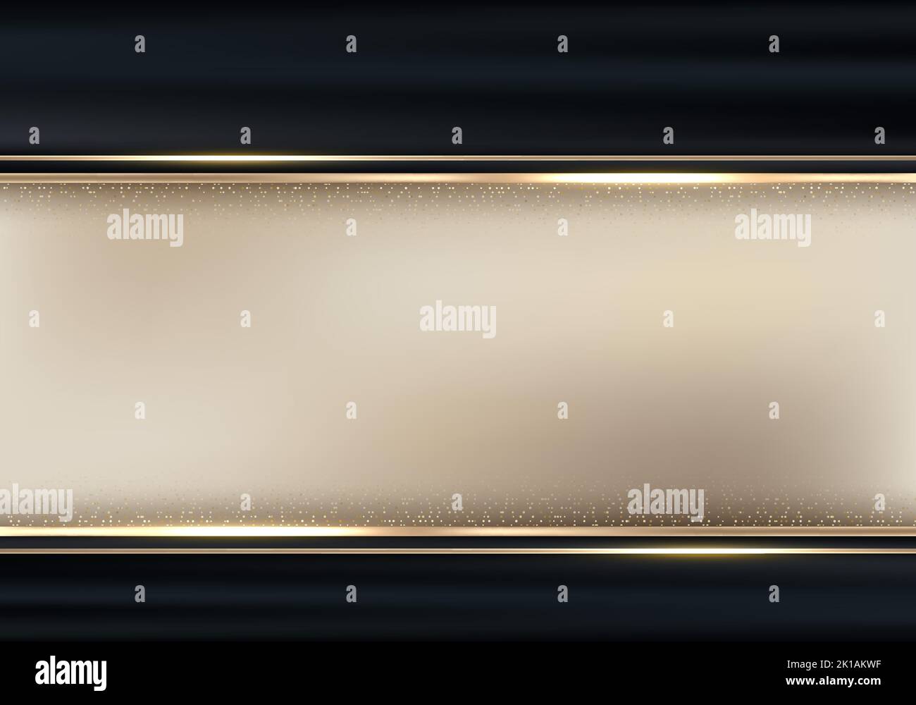 Abstract luxury template black satin fabric with gold lines frame and ...