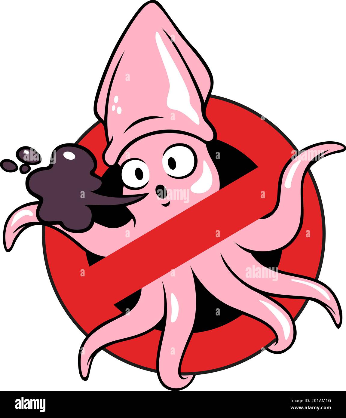 Forbidden Sign of Squid Ink Stock Vector Image & Art Alamy