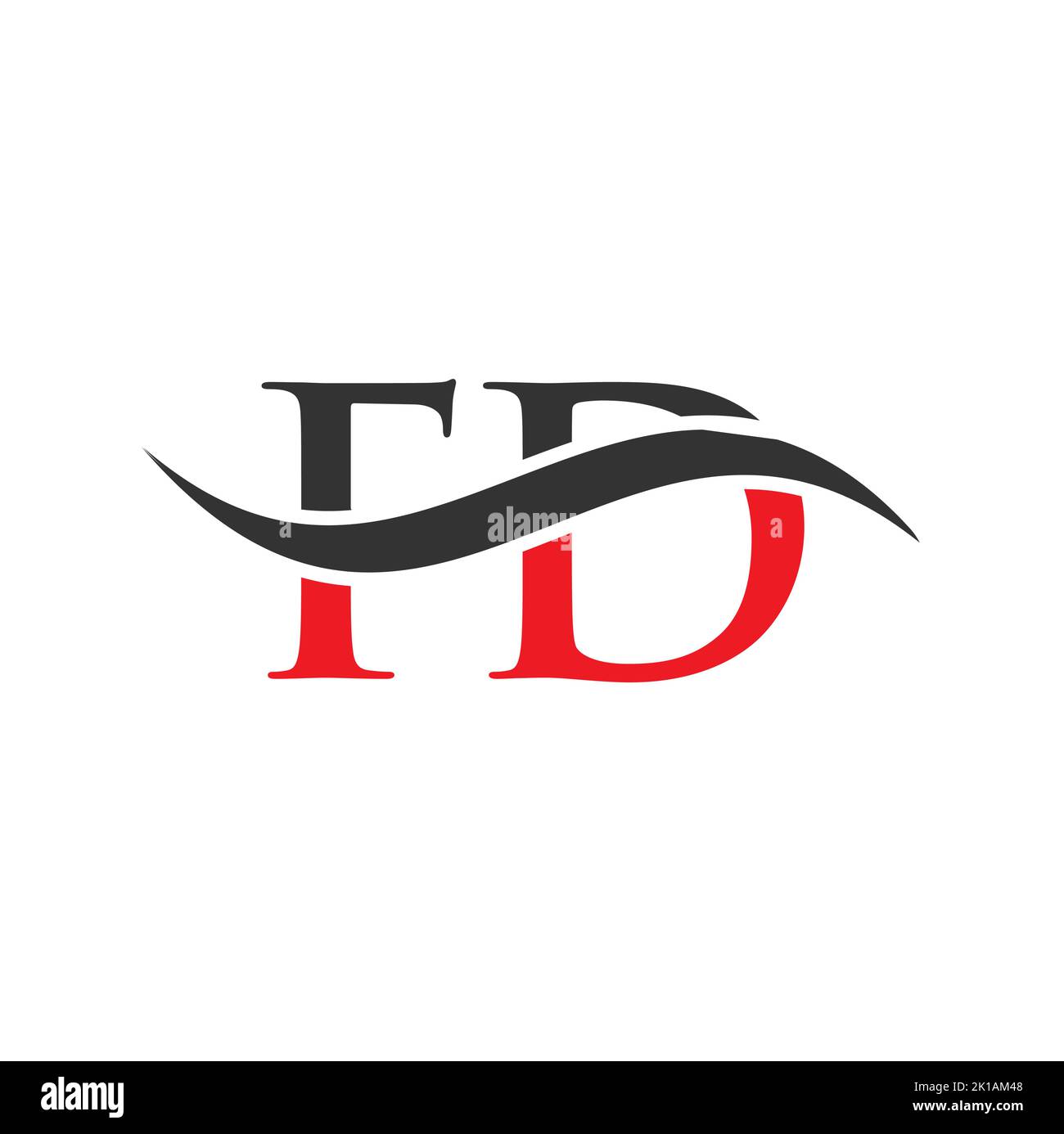 FD Combine Letter Logo Vector Template. Letter FD Logo Design Modern Typography Sign Stock Vector
