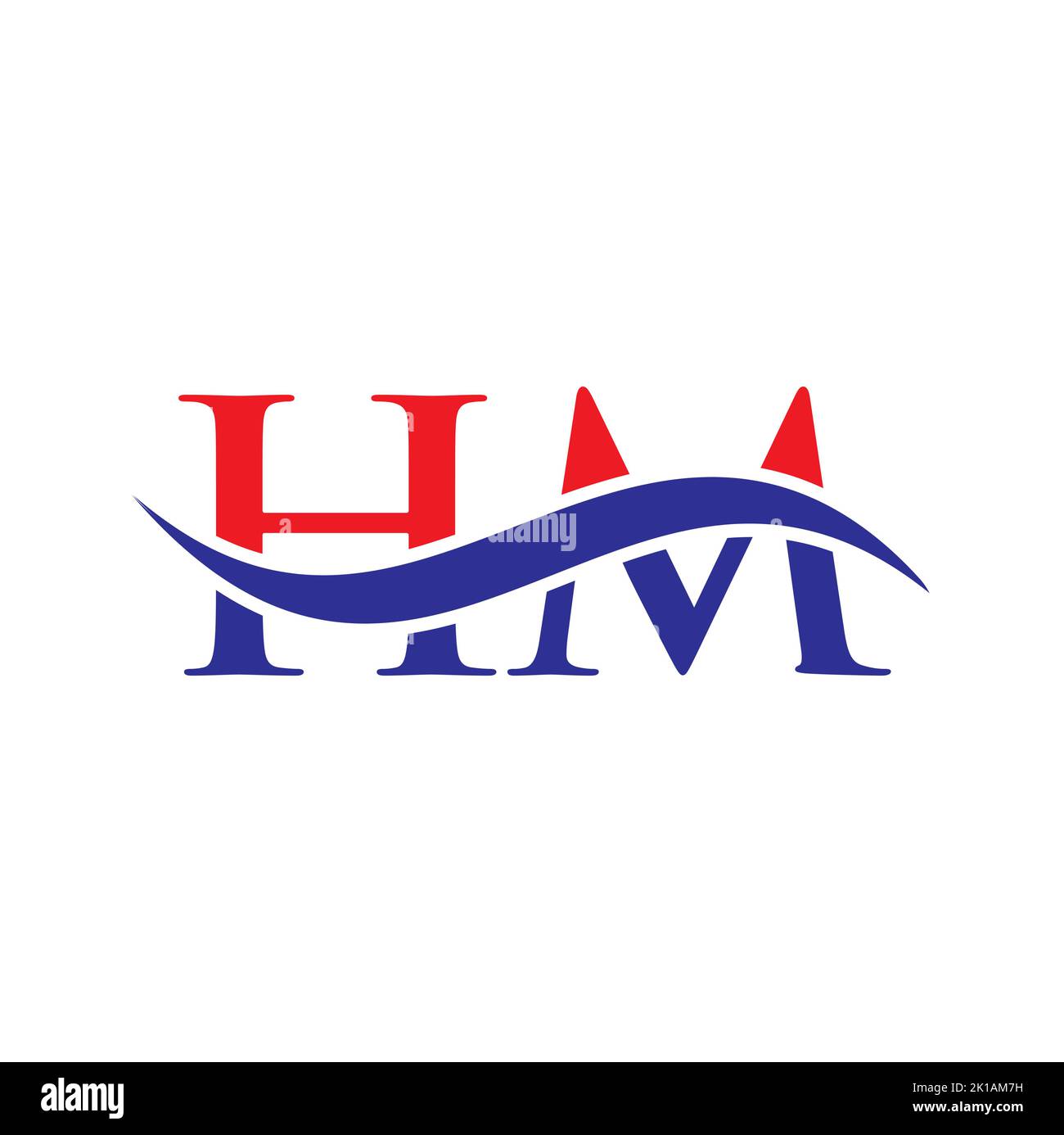 HM Combine Letter Logo Vector Template. Letter HM Logo Design Modern Typography Sign Stock Vector