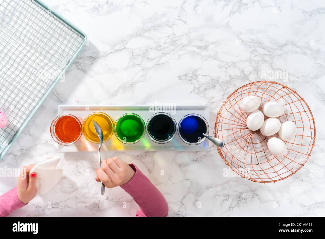 Easter egg coloring Stock Photo Alamy