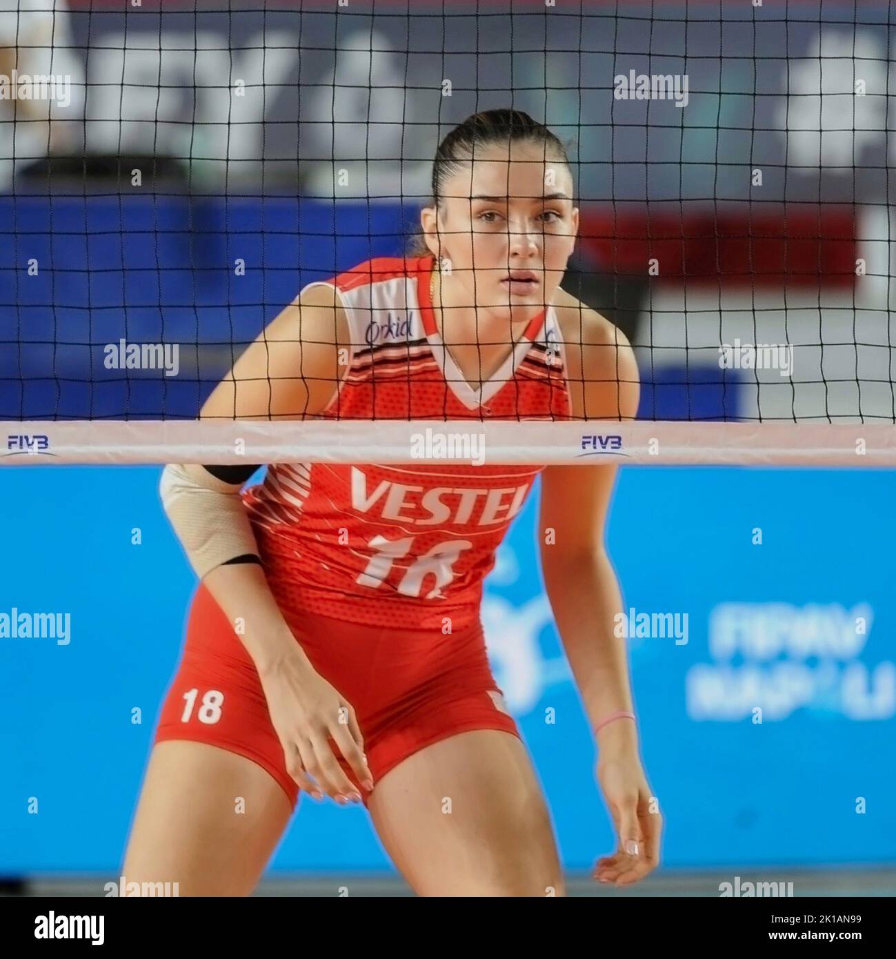 Naples, Italy. 16th Sep, 2022. Zehra Gunes, the talented Turkish volleyball player at the DHL test match tournament in Naples. (Credit Image: © Bruno Fontanarosa/Pacific Press via ZUMA Press Wire) Stock Photo