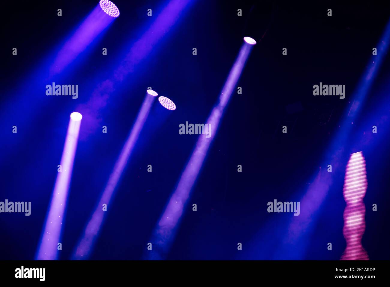 Bright stage lights during a live concert Stock Photo