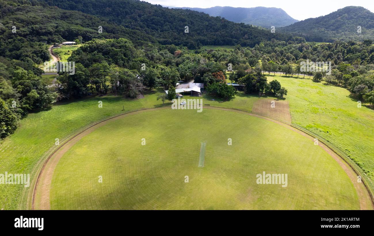 Alexandra Bay Sports Club - aerial shot. September 2022. Diwan. Daintree National Park. Queensland. Australia. Stock Photo