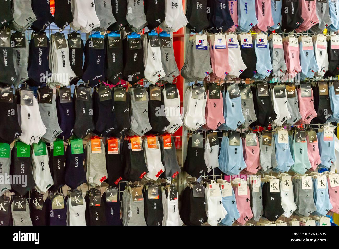Socks for sale at Petaling Street night market, Chinatown, Kuala Lumpur