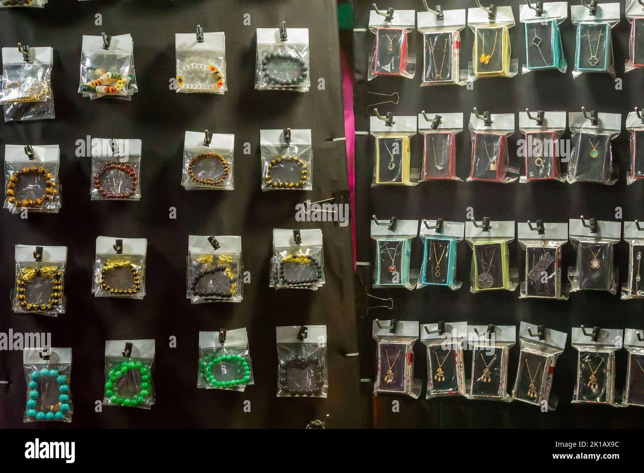 Bracelets for sale at Petaling Street night market, Chinatown, Kuala