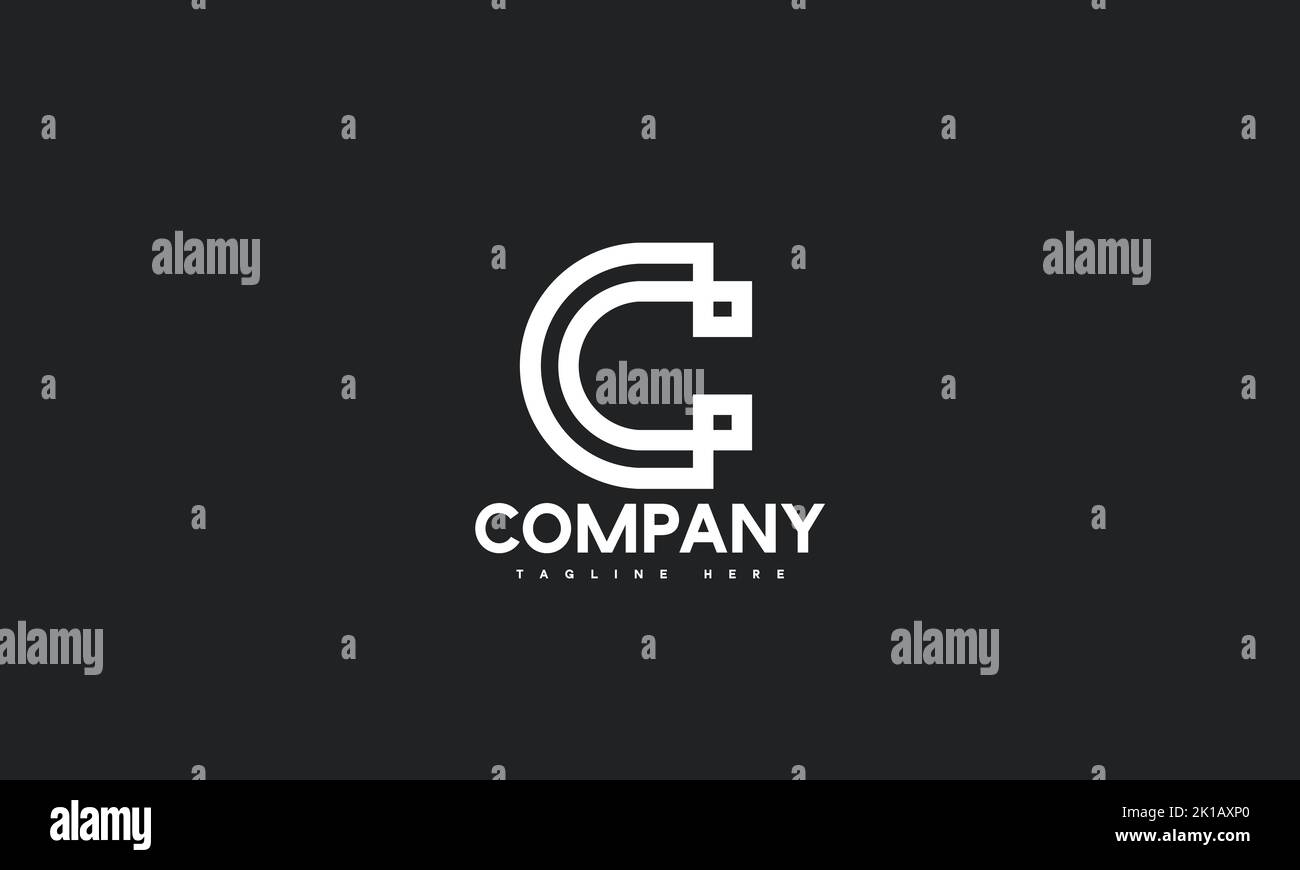 minimal letter C logo template Stock Vector