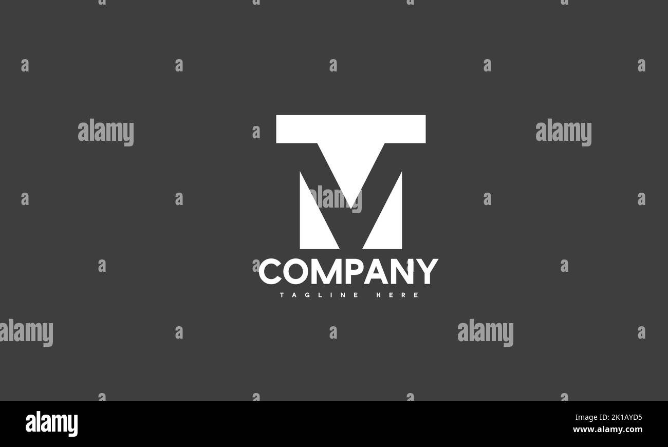 minimal letter TM logo template Stock Vector