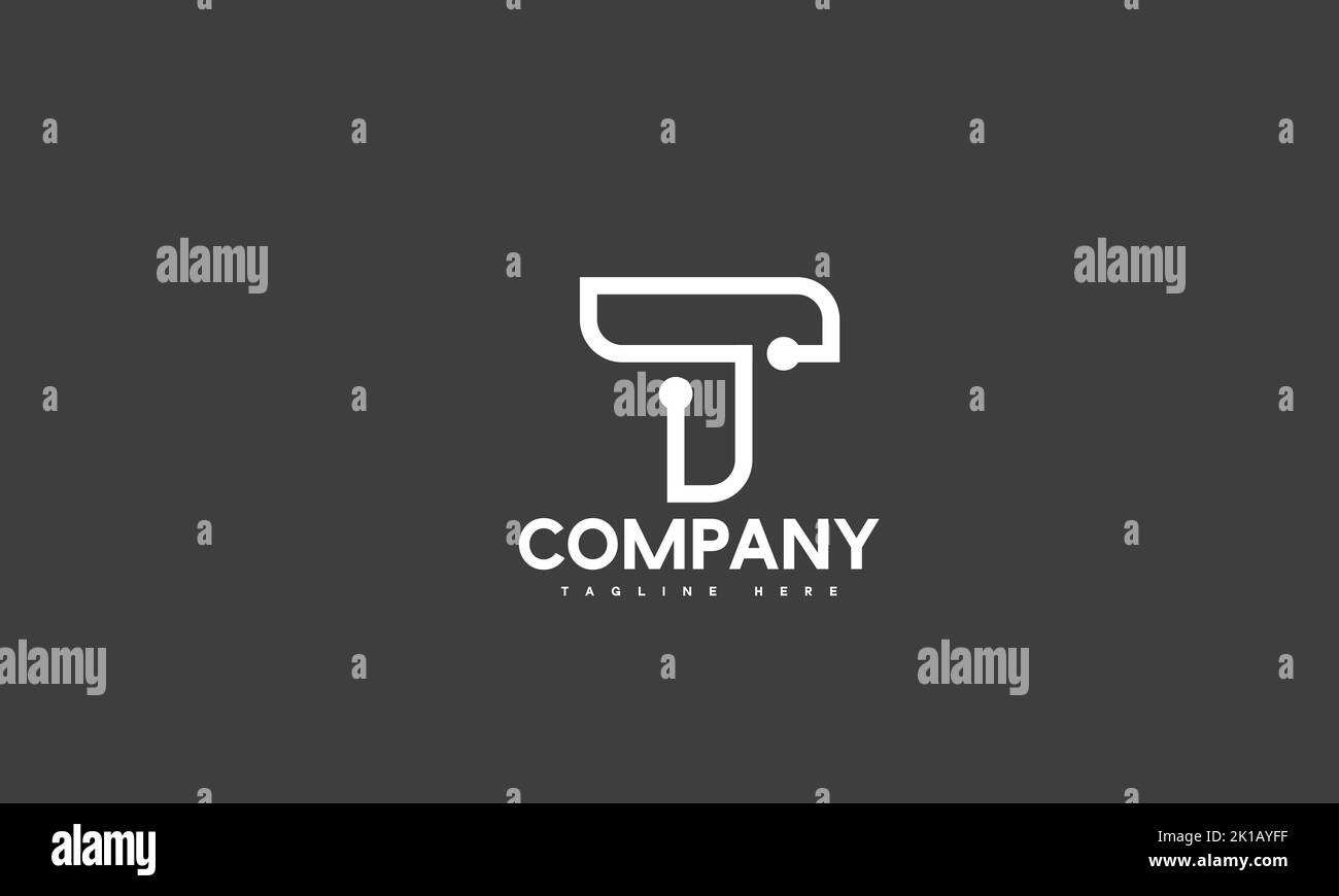 minimal letter T logo template Stock Vector