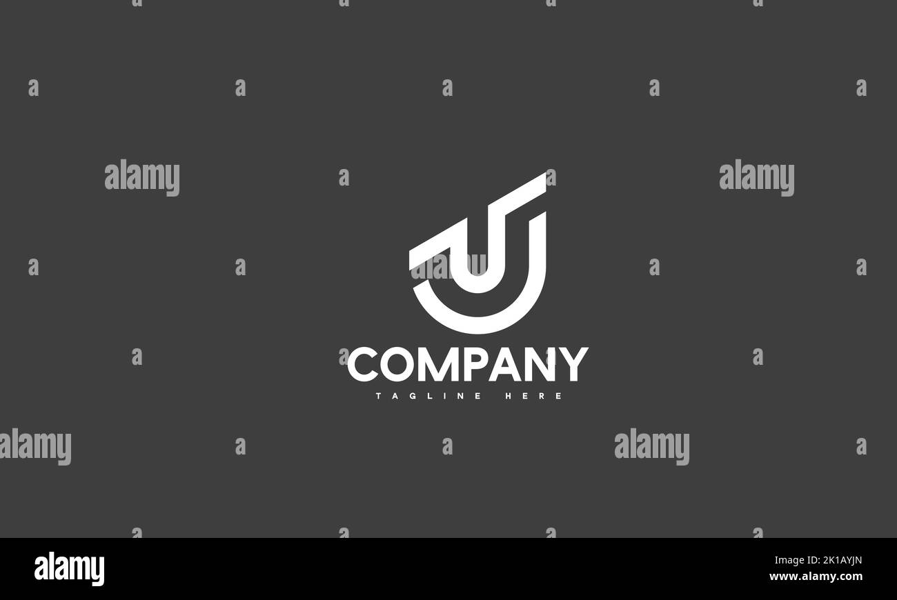 minimal letter U logo template Stock Vector