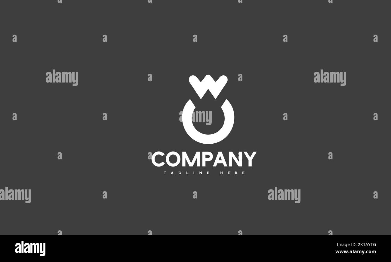 minimal letter W logo template Stock Vector