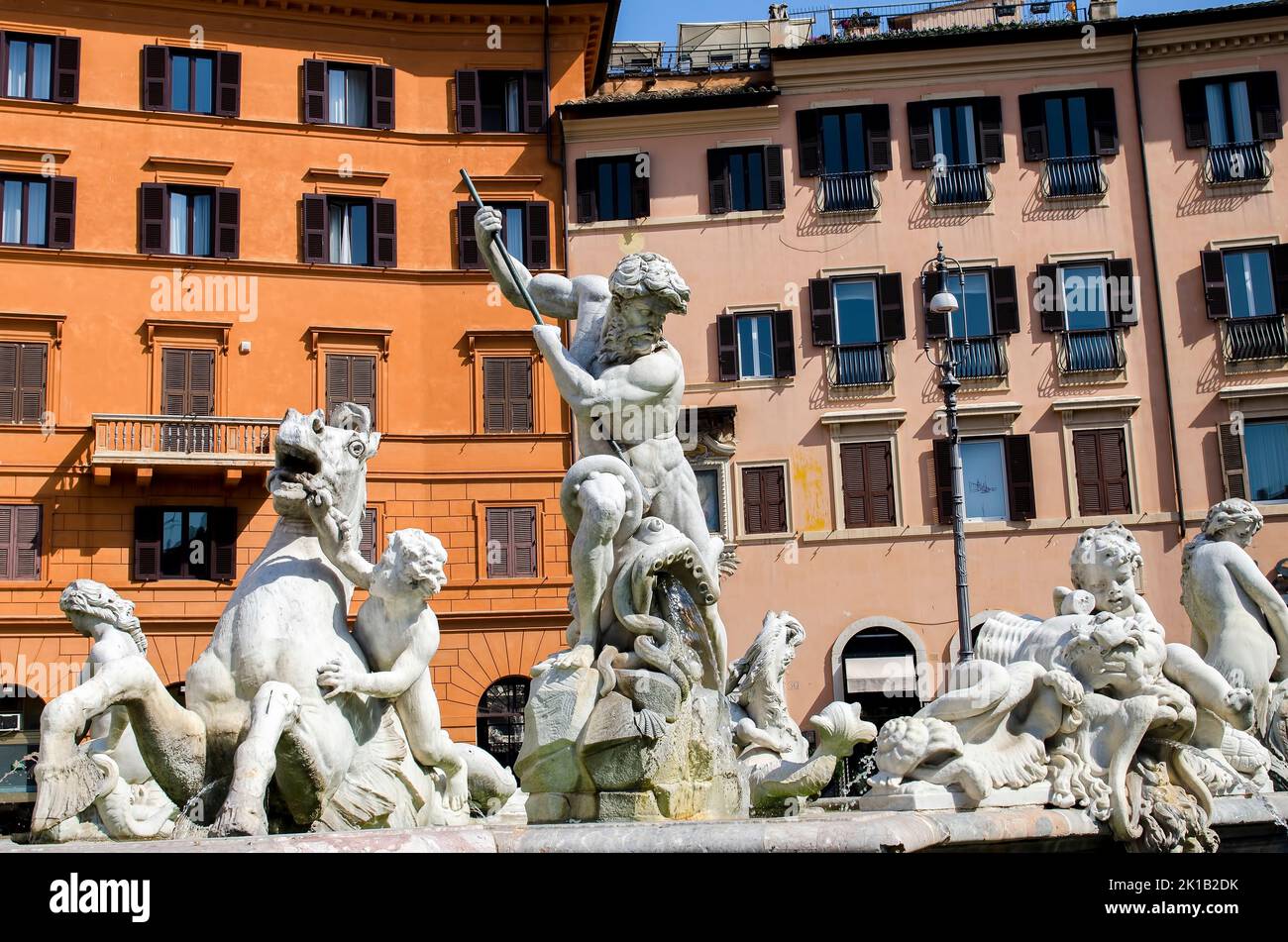 Neptune, Piazza Navona in Rome Italy Stock Photo