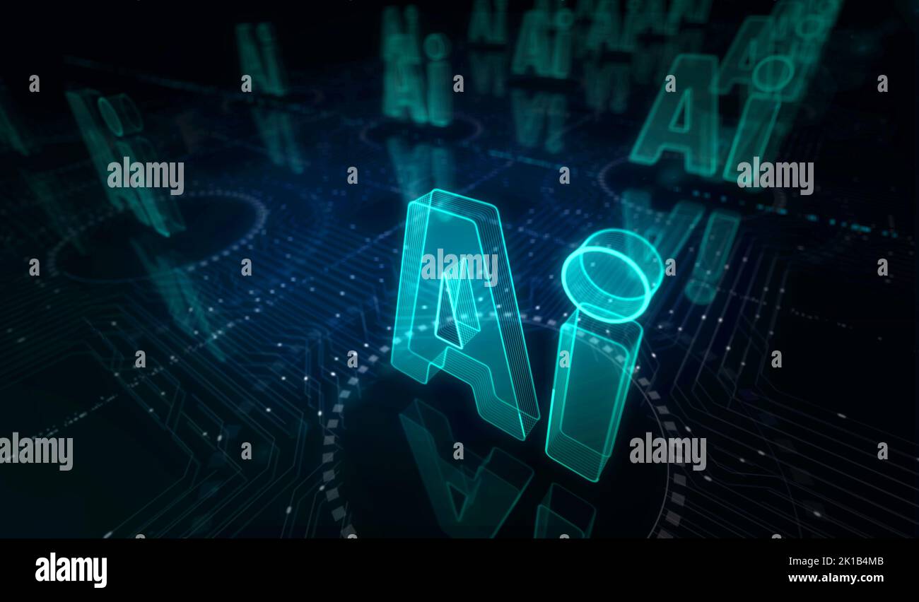 Artificial intelligence technology AI and deep learning symbol digital ...