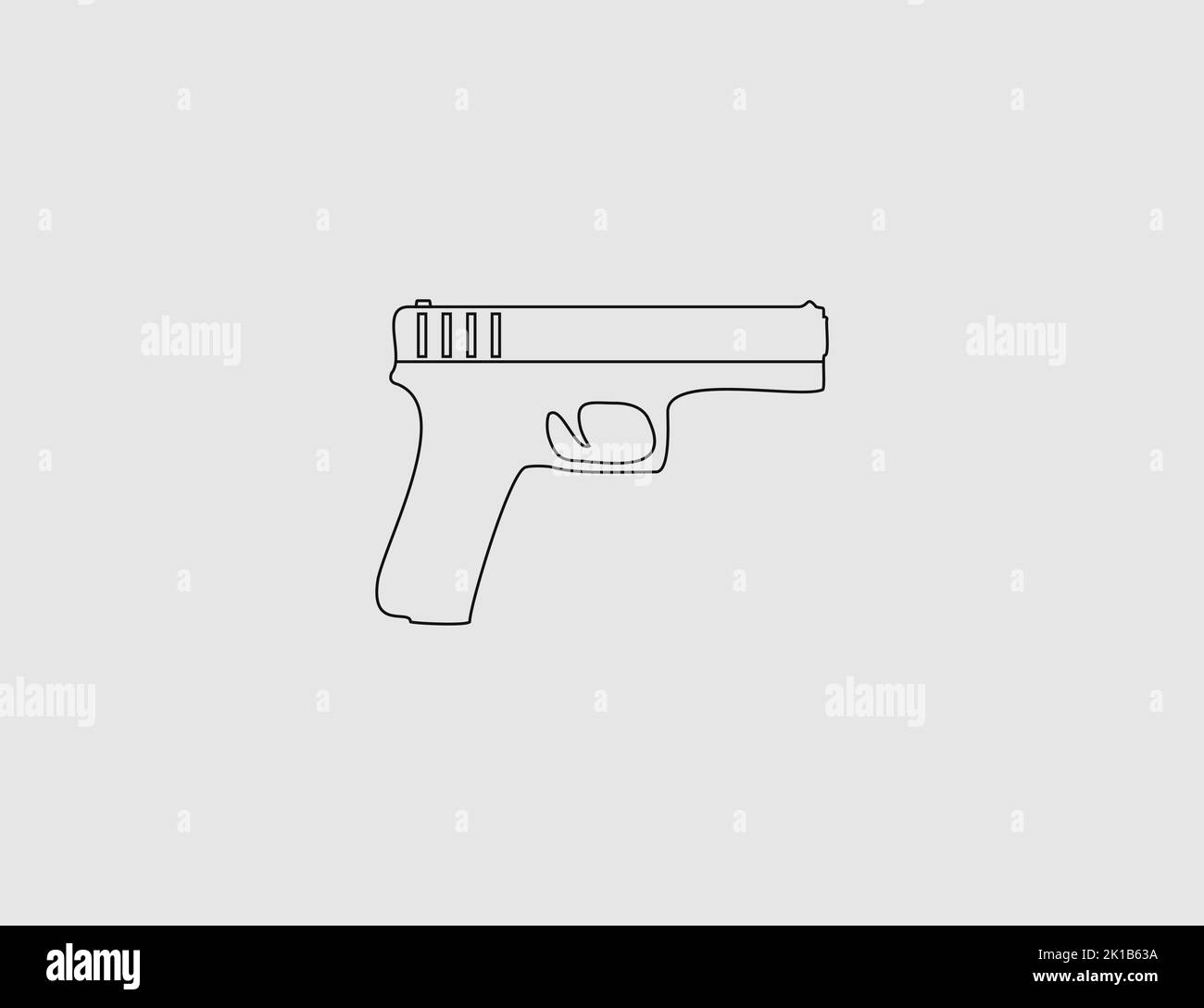 Gun, weapon, handgun icon. Vector illustration. Stock Vector