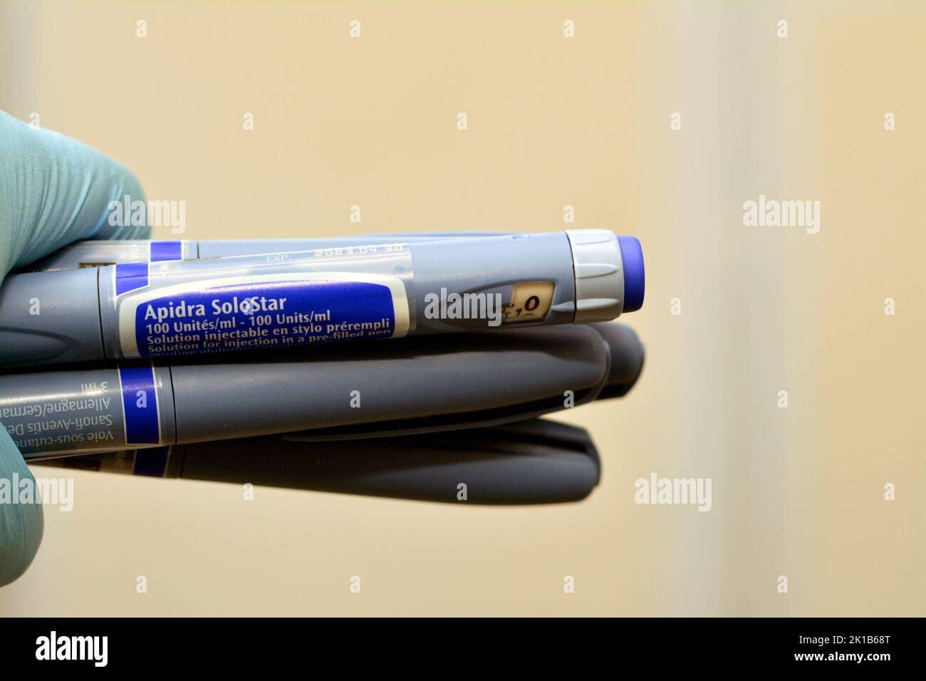 Cairo, Egypt, September 3 2022 Apidra Solostar solution prefilled pen