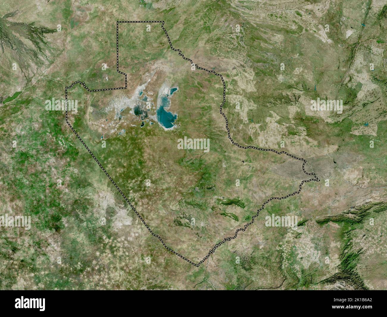 Central, district of Botswana. High resolution satellite map Stock