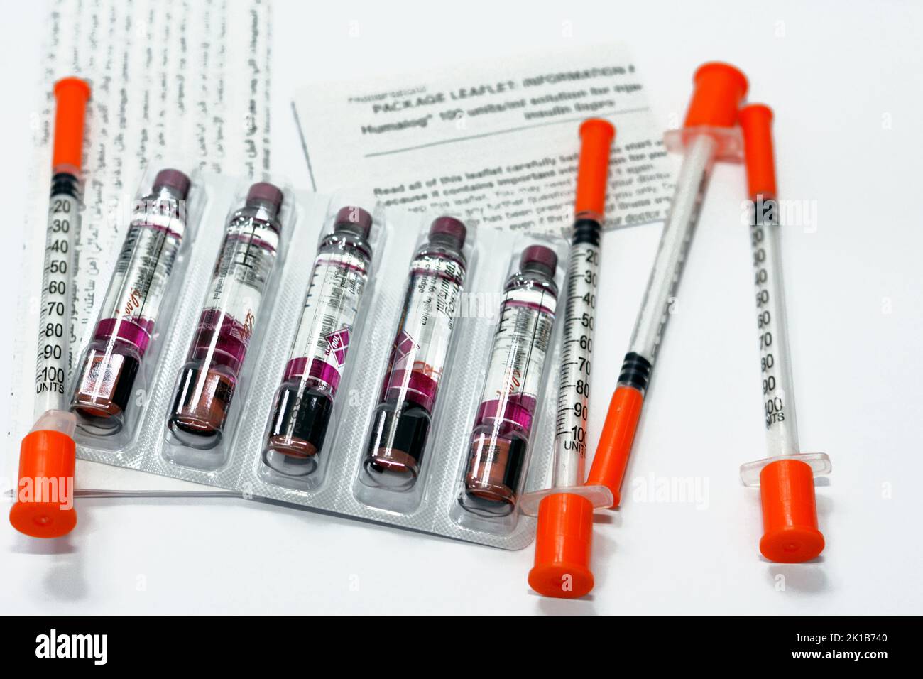 Cairo, Egypt, September 14 2022 Humalog 100 units ml solution for