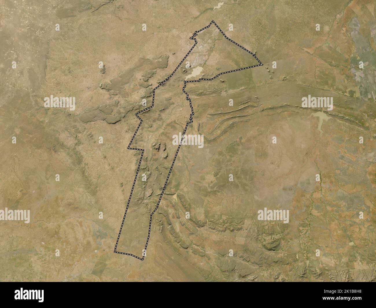 SouthEast, district of Botswana. Low resolution satellite map Stock