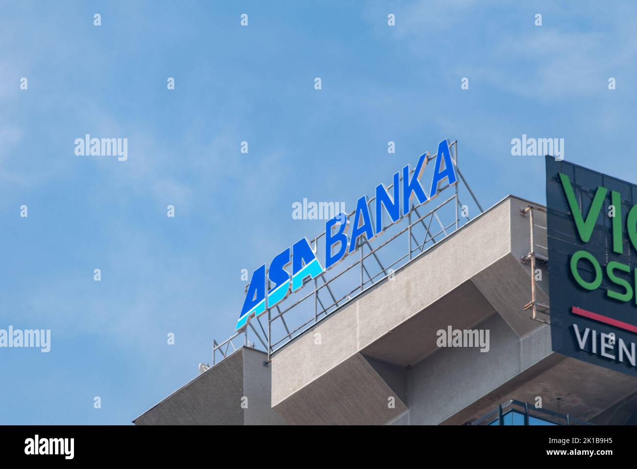 Sarajevo, Bosnia and Herzegovina - June 3, 2022: Logo and sign of ASA