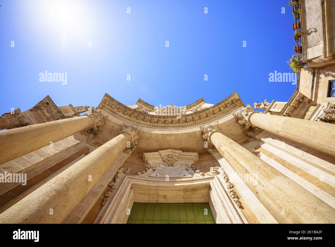 Basilica della Colleggiata in Catania, Sicily, Italy. Finished in 1794. The facade, by the polish architect Stefano Ittar Stock Photo