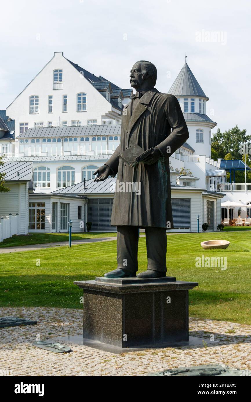 A statue of  Theodor Fontane at Schwielowsee, Brandenburg, Germany Stock Photo