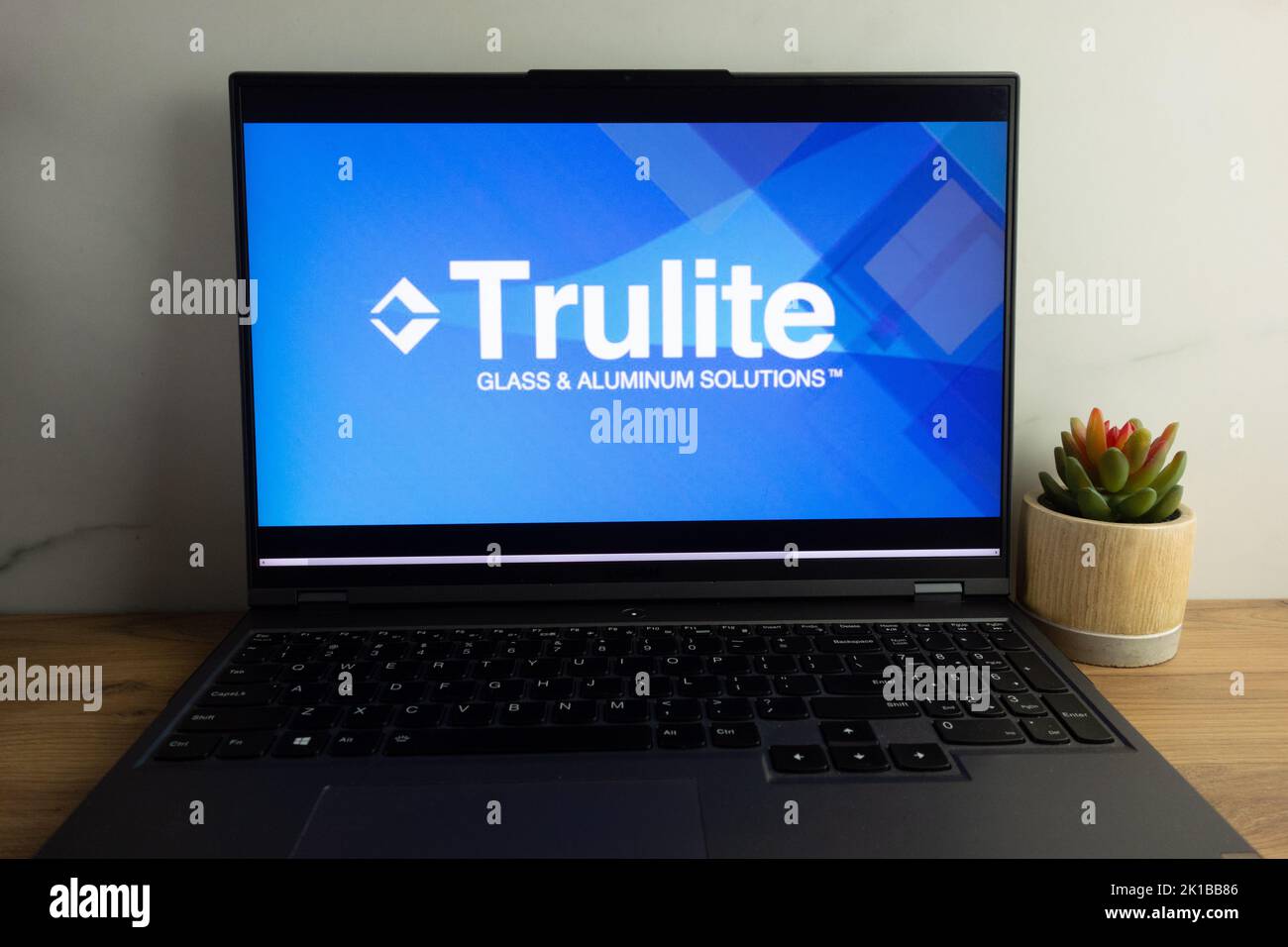 KONSKIE, POLAND - September 12, 2022: Trulite company logo displayed on laptop computer screen Stock Photo