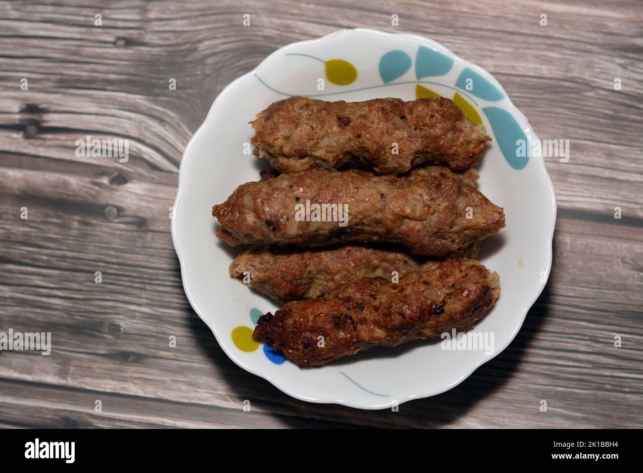 Arabic cuisine traditional food beef Kofta, kebab and tarb kofta which