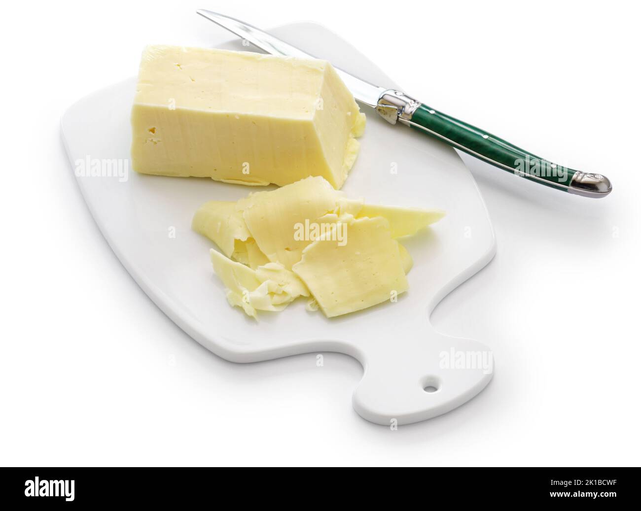Tomme fraîche de l'Aubrac, this cheese is Ingredients for Aligot, a traditional French dish. Stock Photo