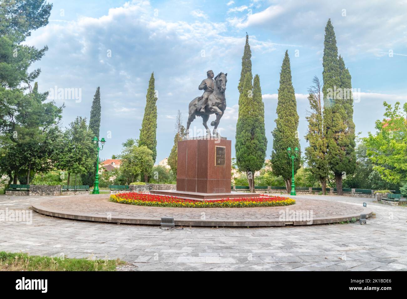 Podgorica, Montenegro - June 4, 2022: Equestrian Monument of King Nikola I Petrovic - Njegos. Stock Photo