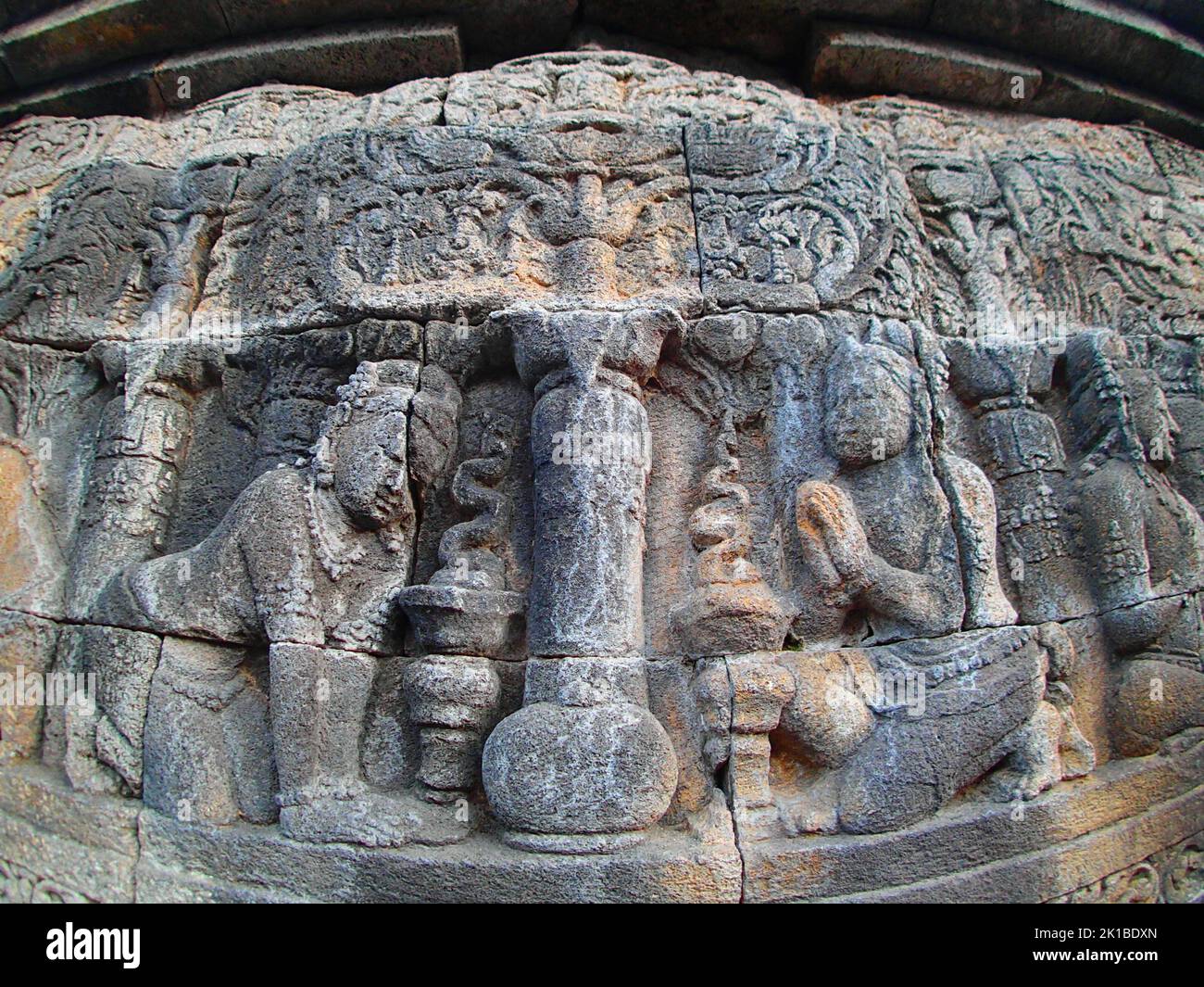 A close-up shot of ancient Hindu sculptures on a rock Stock Photo - Alamy