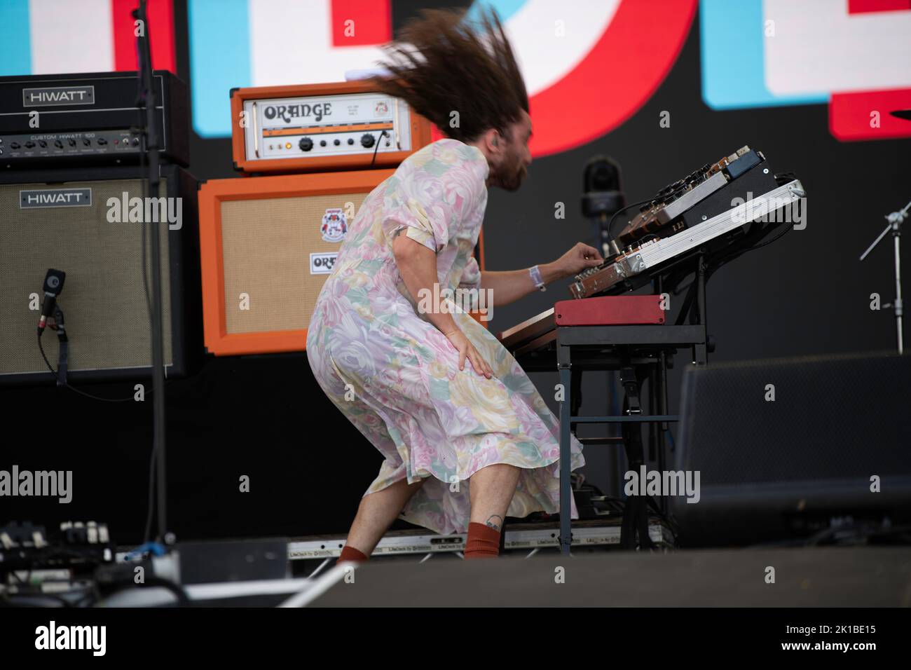 British postpunk band Idles performing at the Tempelhof Sounds