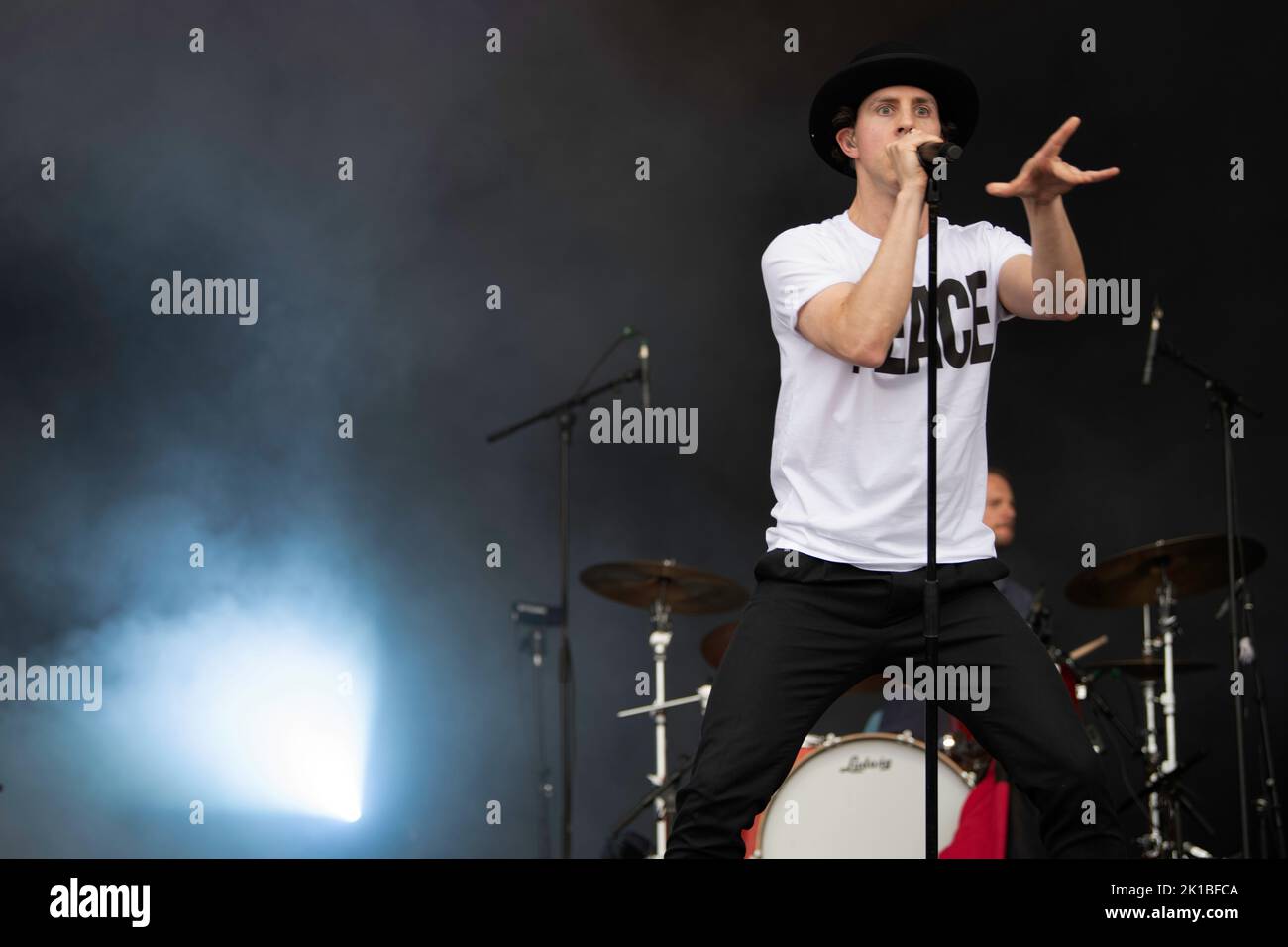 British rock band Maxïmo Park playing live at the Tempelhof Sounds festival in Berlin, Germany Stock Photo