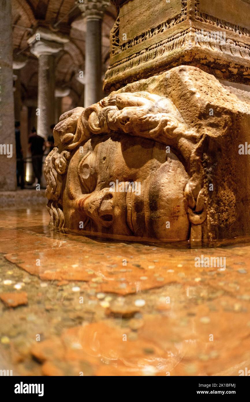 Medusa head in the Basilica Cistern, Istanbul, Turkey Stock Photo - Alamy