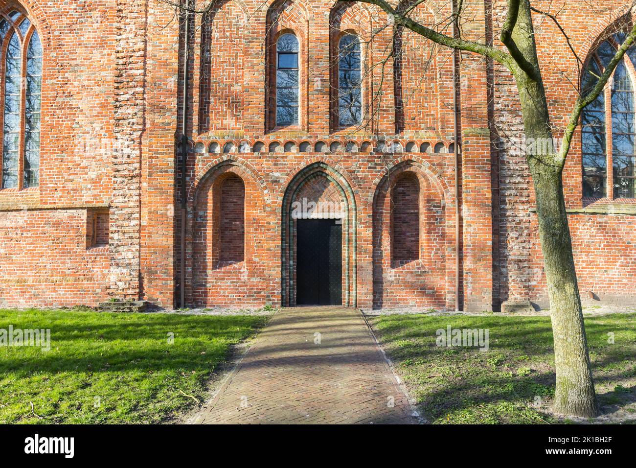 Entrance to the historic Nicolai church in Appingedam, Netherlands Stock Photo