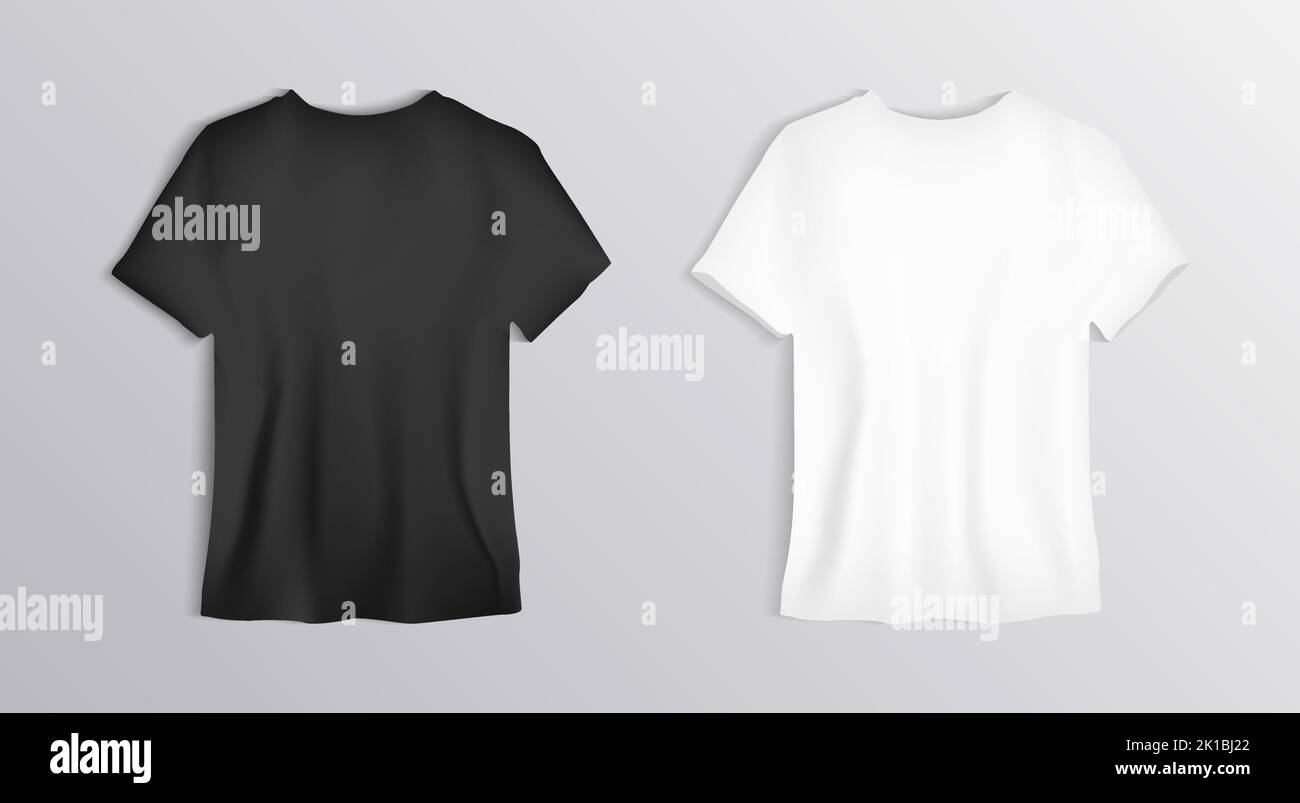 Black White T-Shirt Mockup Set Clothing Garments Showcase Branding ...