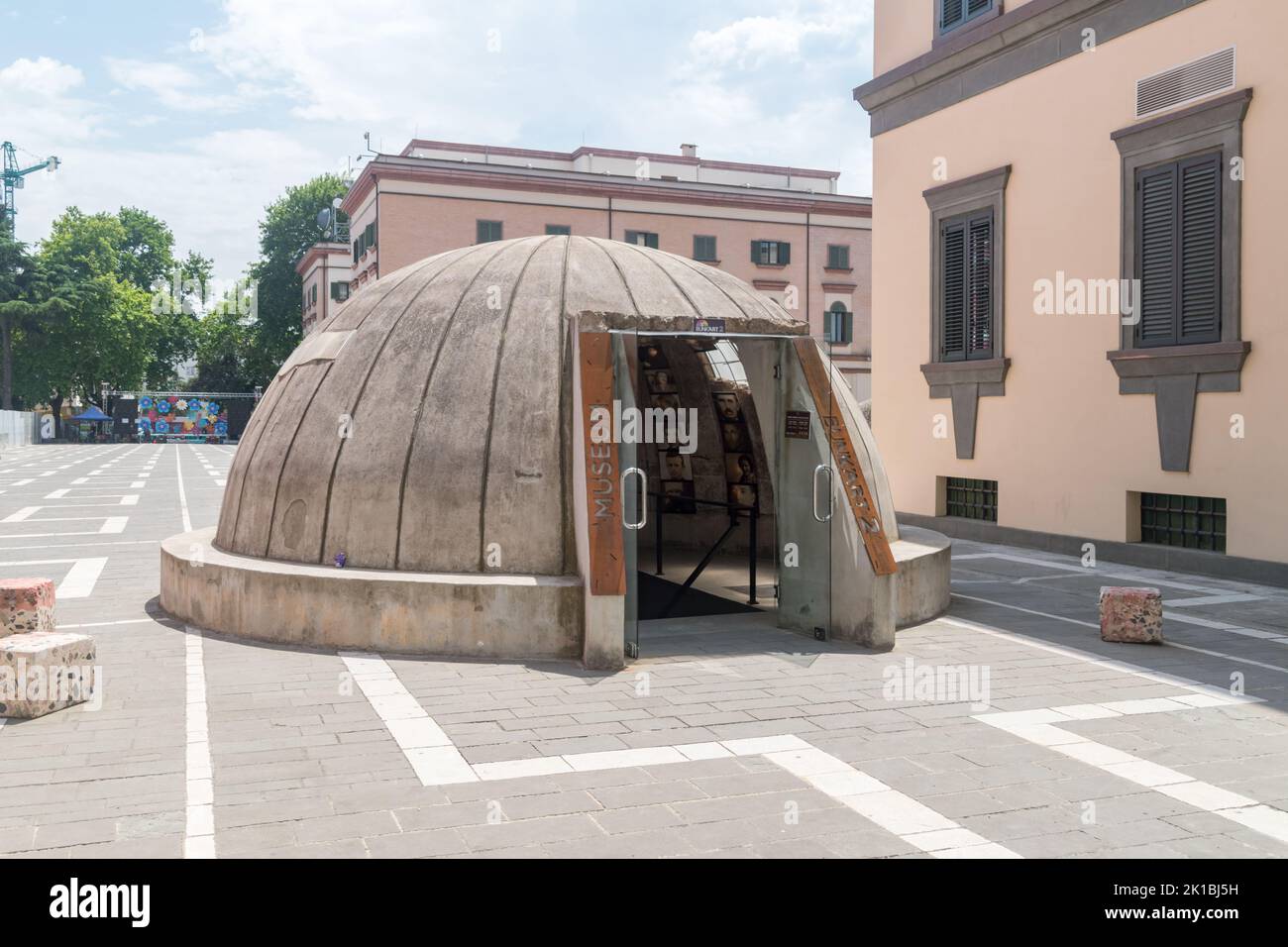 Tirana, Albania - June 4, 2022: Bunk'Art 2 museum in city center of Tirana. Anti-nuclear bunker transformed into history museum. Stock Photo